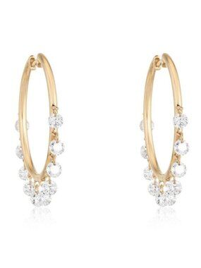 Luxe Aura 14K (or 18k upon request) Yellow Gold Hoops Diamond Earrings